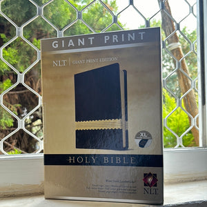 NLT Holy Bible, Giant Print Edition, Tutone Wine/Gold Leather Like, Indexed, New Living Translation