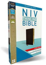 Load image into Gallery viewer, NIV Thinline Bible Black Bonded Leather – Large Print,