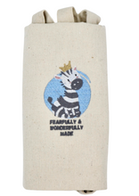 Load image into Gallery viewer, "Fearfully and Wonderfully Made" Kids Tote Bag | Customizable with Name & Zebra Embroidery