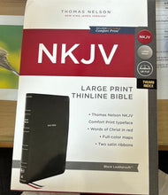 Load image into Gallery viewer, NKJV, Value Thinline Bible, Large Print, Leather Soft, Black, Red Letter Edition: Holy Bible, New King James Version Imitation Leather – Large Print