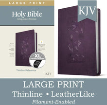 Load image into Gallery viewer, KJV Large Print Thinline Reference Bible, Filament Enabled Edition (Red Letter, Leatherlike, Floral Purple, Indexed) Imitation Leather Large Print