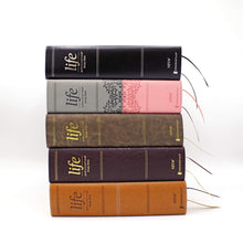 Load image into Gallery viewer, NIV, Life Application Study Bible, Third Edition, Large Print, Leathersoft, Gray/Pink, Red Letter Imitation Leather – Large Print,