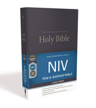 Load image into Gallery viewer, NIV, Pew and Worship Bible, Large Print, Hardcover, Blue hardcover.