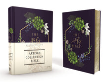 Load image into Gallery viewer, Niv, Artisan Collection Bible, Cloth Over Board, Navy Floral, Designed Edges Under Gilding, Red Letter Edition, Comfort Print Hardcover