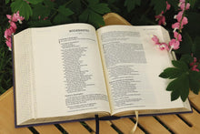 Load image into Gallery viewer, Niv, Artisan Collection Bible, Cloth Over Board, Navy Floral, Designed Edges Under Gilding, Red Letter Edition, Comfort Print Hardcover