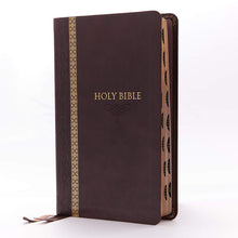 Load image into Gallery viewer, KJV, Thinline Bible, Leathersoft, Brown, Thumb Indexed, Red Letter, Comfort Print: Holy Bible, King James Version Imitation Leather – Import,