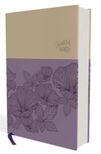 Load image into Gallery viewer, NIV, Beautiful Word Coloring Bible, Large Print, Imitation Leather, Purple/Tan Imitation Leather – Large Print