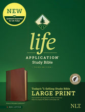 Load image into Gallery viewer, Clearance sale 2024! NLT Life Application Study Bible, Third Edition, Large Print (Red Letter, Leatherlike, Brown/Tan, Indexed): New Living Translation, Life Application Study Bible, Brown/tan, Leatherlike, Red Letter Imitation Leather – Large Print,