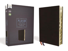 Load image into Gallery viewer, NASB, Thinline Bible, Bonded Leather, Black, Red Letter, 1995 Text, Comfort Print Bonded Leather