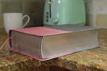 Load image into Gallery viewer, NIV, Life Application Study Bible, Third Edition, Large Print, Leathersoft, Gray/Pink, Red Letter Imitation Leather – Large Print,