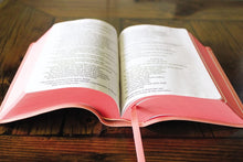 Load image into Gallery viewer, NIrV, Giant Print Compact Bible for Girls, Leathersoft, Peach, Comfort Print: 7 Leadership Principles for a Church That Lasts Imitation Leather