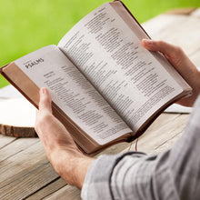 Load image into Gallery viewer, NKJV, Personal Size Reference Bible, Verse Art Cover Collection, Leathersoft, Tan leather, Red Letter, Comfort Print: Holy Bible, New King James Version Imitation Leather. Simple/ Thumb Indexed