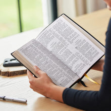 Load image into Gallery viewer, KJV, Large Print Center-Column Reference Bible, Bonded Leather, Brown, Red Letter, Comfort Print Bonded Leather – Large