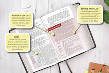 Load image into Gallery viewer, NIV, Life Application Study Bible, Third Edition, Large Print, Leathersoft, Gray/Pink, Red Letter Imitation Leather – Large Print,