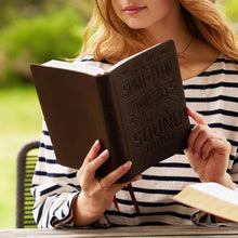 Load image into Gallery viewer, NKJV, Personal Size Reference Bible, Verse Art Cover Collection, Genuine Leather, Brown, Red Letter, Comfort Print: Holy Bible, New King James Version Leather Bound. Simple / Thumb Indexed.