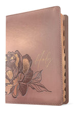 Load image into Gallery viewer, NLT Compact Giant Print Bible, Filament-Enabled Edition (Leatherlike, Rose Metallic Peony, Indexed, Red Letter) Imitation Leather – Large Print