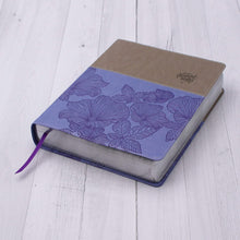 Load image into Gallery viewer, NIV, Beautiful Word Coloring Bible, Large Print, Imitation Leather, Purple/Tan Imitation Leather – Large Print