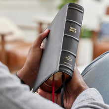 Load image into Gallery viewer, Holy Bible: New King James Version, Black, Goatskin Leather, Single-Column Verse-By-Verse W/ 72,000 Cross-References, Premier Collection, Comfort Print Leather Bound