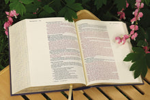 Load image into Gallery viewer, Niv, Artisan Collection Bible, Cloth Over Board, Navy Floral, Designed Edges Under Gilding, Red Letter Edition, Comfort Print Hardcover