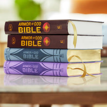 Load image into Gallery viewer, Holy Bible: KJV Armor of God Bible, Blue/Gray Leathersoft, Children’s Bible, Words of Christ in Red, Comfort Print, 1 Satin Marker, With Maps Imitation Leather