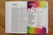 Load image into Gallery viewer, NIV, God's Rainbow Holy Bible, Hardcover, Comfort Print: 100 Devotions for Girls Hardcover – Illustrated,