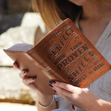 Load image into Gallery viewer, NKJV, Personal Size Reference Bible, Verse Art Cover Collection, Leathersoft, Tan leather, Red Letter, Comfort Print: Holy Bible, New King James Version Imitation Leather. Simple/ Thumb Indexed