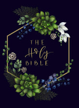 Load image into Gallery viewer, Niv, Artisan Collection Bible, Cloth Over Board, Navy Floral, Designed Edges Under Gilding, Red Letter Edition, Comfort Print Hardcover