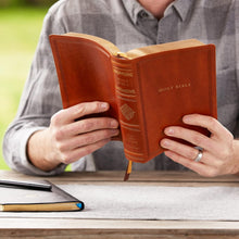 Load image into Gallery viewer, KJV, Personal Size Reference Bible, Sovereign Collection, Leathersoft, Brown, Red Letter, Thumb Indexed, Comfort Print: Holy Bible, King James Version Imitation Leather – Import,