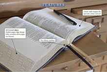 Load image into Gallery viewer, Niv, Artisan Collection Bible, Cloth Over Board, Navy Floral, Designed Edges Under Gilding, Red Letter Edition, Comfort Print Hardcover