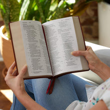 Load image into Gallery viewer, NKJV, End-of-Verse Reference Bible, Personal Size Large Print, Leathersoft, Black, Thumb Indexed, Red Letter, Comfort Print: Holy Bible, New King James Version Imitation Leather – Large Print,