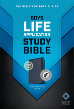 Load image into Gallery viewer, NLT Boys Life Application Study Bible, Tutone (Leatherlike, Blue/Neon/Glow,): New Living Translation, Blue, Neon, Glow, Leatherlike Imitation Leather