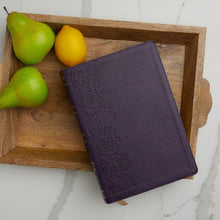Load image into Gallery viewer, NKJV, Single-Column Wide-Margin Reference Bible, Leathersoft, Purple, Red Letter, Thumb Indexed, Comfort Print: Holy Bible, New King James Version Imitation Leather