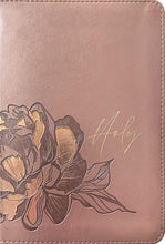 Load image into Gallery viewer, NLT Compact Giant Print Bible, Filament-Enabled Edition (Leatherlike, Rose Metallic Peony, Indexed, Red Letter) Imitation Leather – Large Print