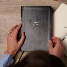Load image into Gallery viewer, KJV Holy Bible with 73,000 Center-Column Cross References, Black Leathersoft, Red Letter, Comfort Print (Thumb Indexed): King James Version Imitation Leather – Import