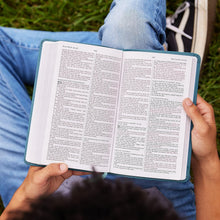 Load image into Gallery viewer, KJV, Thinline Youth Edition Bible, Verse Art Cover Collection, Leathersoft, Teal, Red Letter, Comfort Print Imitation Leather