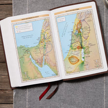 Load image into Gallery viewer, NKJV, Thinline Bible, Verse Art Cover Collection, Genuine Leather, Brown, Red Letter, Comfort Print: Holy Bible, New King James Version Leather Bound. Simple/ Indexed