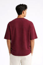 Load image into Gallery viewer, Nothing is Impossible with God Graphic Box Fit T-Shirt | Burgundy / Grey