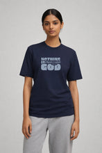 Load image into Gallery viewer, Nothing is Impossible with God – Graphic Crew Neck T-Shirt | Navy/Grey