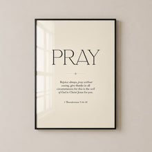 Load image into Gallery viewer, Pray Wait Trust - Pastel Collection Collection | Bible Verse Frame | Christian Wall Decor