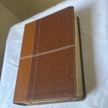 Load image into Gallery viewer, Clearance sale 2024! Life Application Study Bible: New International Version, Caramel / Dark Caramel, Italian Duo-Tone Imitation Leather