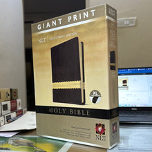 Load image into Gallery viewer, NLT Holy Bible, Giant Print Edition, Tutone Wine/Gold Leather Like, Indexed, New Living Translation
