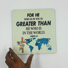 Load image into Gallery viewer, Glow in the Dark Resin Cast Plaque – Multi-Color Dye Print | Tabletop