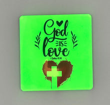 Load image into Gallery viewer, Glow in the Dark Resin Cast Plaque – Multi-Color Dye Print | Tabletop