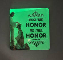 Load image into Gallery viewer, Glow in the Dark Resin Cast Plaque – Multi-Color Dye Print | Tabletop