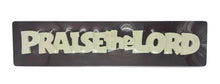 Load image into Gallery viewer, “Praise the Lord” Marble Finish Plaque – Glow in the Dark 3D Cast Resin with Hardwood Base | Christian Home Decor