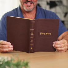 Load image into Gallery viewer, KJV Holy Bible Large Print Center-Column Reference Bible, Brown Leathersoft with Thumb Indexing, 53,000 Cross References, Red Letter, Comfort Print: Reference Bible, Red Letter, Comfort Print Imitation Leather – Large Print