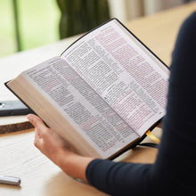 Load image into Gallery viewer, KJV Holy Bible Large Print Center-Column Reference Bible, Brown Leathersoft with Thumb Indexing, 53,000 Cross References, Red Letter, Comfort Print: Reference Bible, Red Letter, Comfort Print Imitation Leather – Large Print