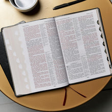 Load image into Gallery viewer, KJV, Large Print Center-Column Reference Bible, Verse Art Cover Collection, Leathersoft, Purple, Red Letter, Thumb Indexed, Comfort Print Imitation Leather
