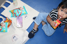 Load image into Gallery viewer, "Fearfully and Wonderfully Made" Kids Tote Bags | Customisable with your child's name in multi-color embroidery