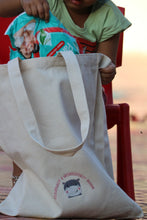 Load image into Gallery viewer, "Fearfully and Wonderfully Made" Kids Tote Bags | Customisable with your child's name in multi-color embroidery